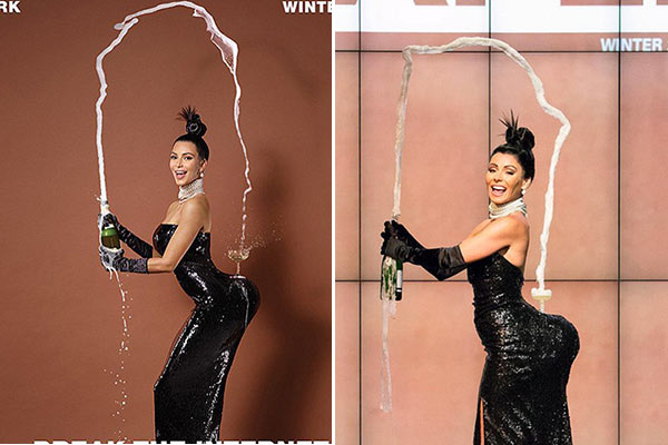 The Kim Kardashian Champagne Dress: A Controversial Fashion Statement 